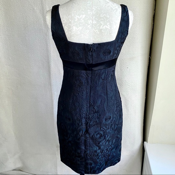 Vintage 90s M Textured Print Cocktail Dress LBD - Picture 4 of 8